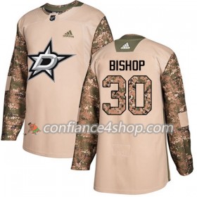 Adidas Maillot de Hockey Dallas Stars Ben Bishop 30 2017-2018 Camo Veterans Day Practice Authentic - Homme